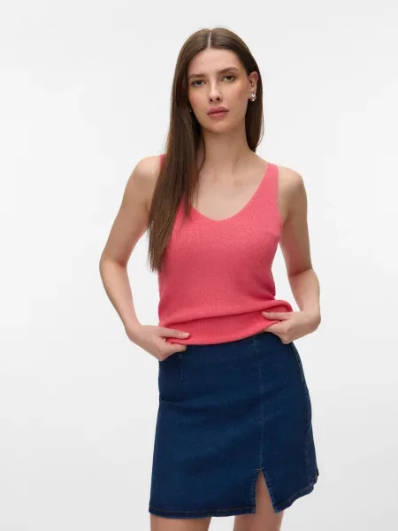 VERO MODA Top brodat VMNEWLEX' roșu
