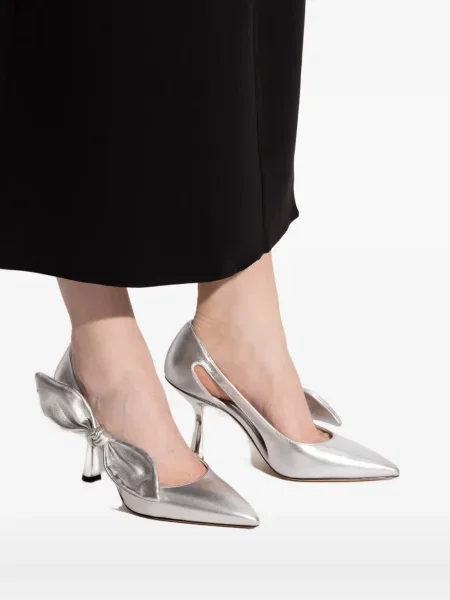 Pantofi cu toc Kate Spade cu funde argintiu