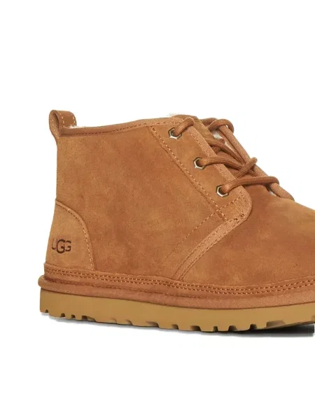 Botine Ugg cu șireturi din piele de căprioară maro