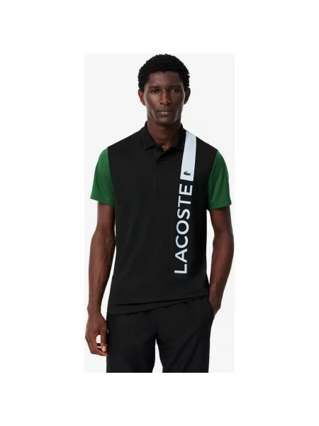 Koszulka Polo Lacoste Ultra Dry Print Branding Sport krótki rękaw czarna zielona XS biała