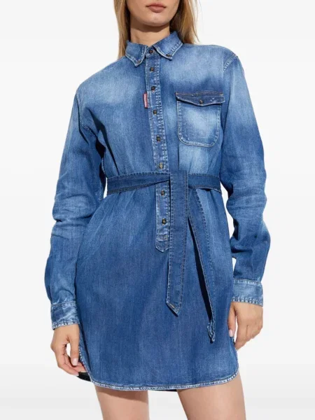 Rochie din denim Dsquared2 de costum albastru