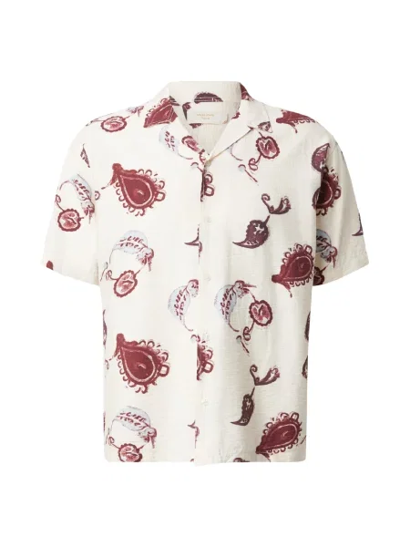 JACK & JONES Košile JORMAINE pastelová modrá / tmavě červená bílá