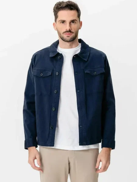 TEESHOPPEN Cămașă Twill Overshirt bleumarin