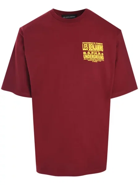 Тениска Les Benjamins с принт червено