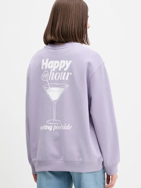 HUGO Blue oversize dukserica ženska od pamuka Classic plava