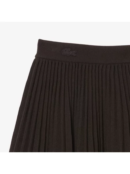 Lacoste Krótka Plisowana Spódnica Z Siateczki brązowa