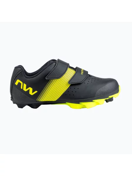 Gyerek MTB kerékpáros cipő Northwave Hammer Junior black/yellow fluo. Méret: 37 EU fekete