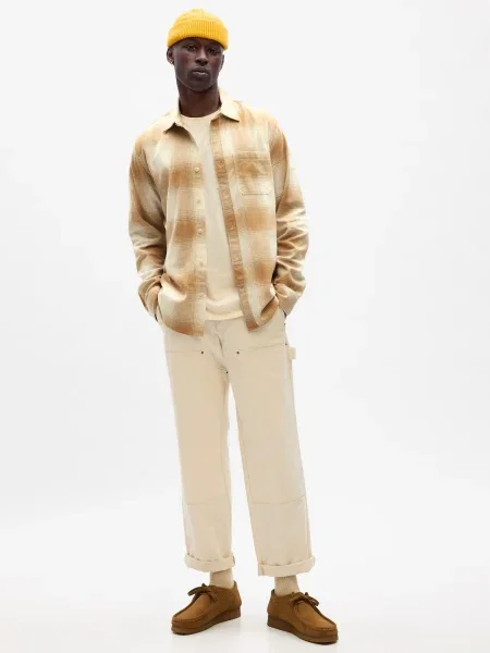 Cămașă în carouri Gap în carouri bej