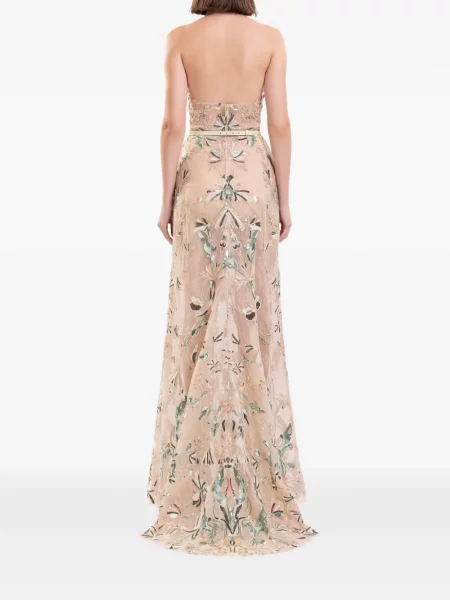 Rochie maxi Saiid Kobeisy din dantelă cu gât halter