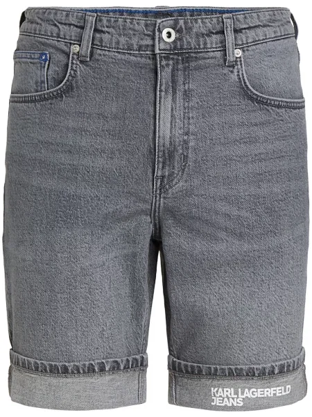 Pantaloni scurți din denim Karl Lagerfeld Jeans gri