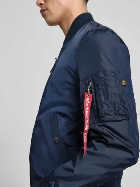 Kurtka przejściowa Alpha Industries ze stójką niebieska