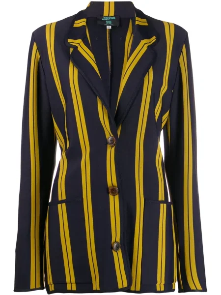 Pruhované jednořadé sako Jean Paul Gaultier Pre-owned modré