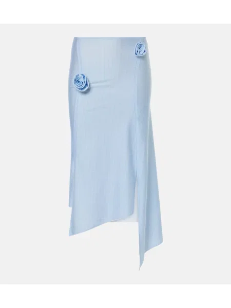 Fustă midi Coperni cu model floral până la genunchi albastru