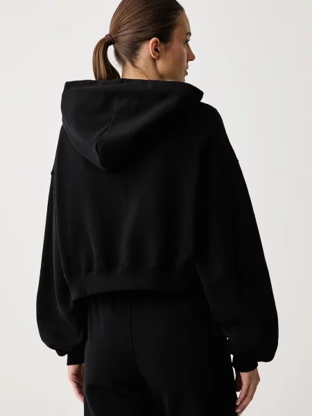 Fleece levágott fleece melegítő felső Nike fekete