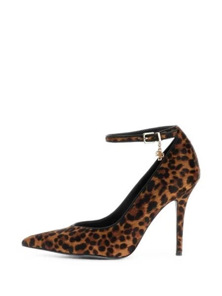 Pantofi cu toc Guess cu imagine cu model leopard cu bretele maro