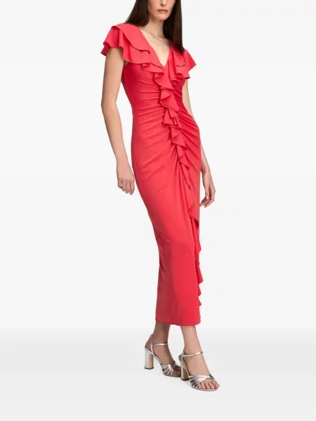 Rochie midi Cinq A Sept cu volane roșu