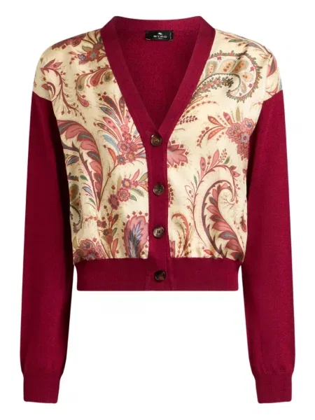 Cardigan Etro cu model paisley roșu