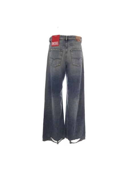 Jeansy straight leg Diesel niebieskie
