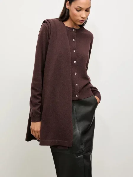 Answear.LAB kardigan wełniany lekki brązowy