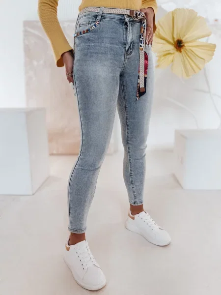 Spodnie jeansowe skinny TRENDIFIX z paskiem Dstreet niebieskie