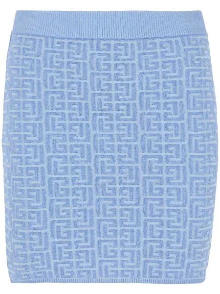 Fustă Balmain din jacard albastru