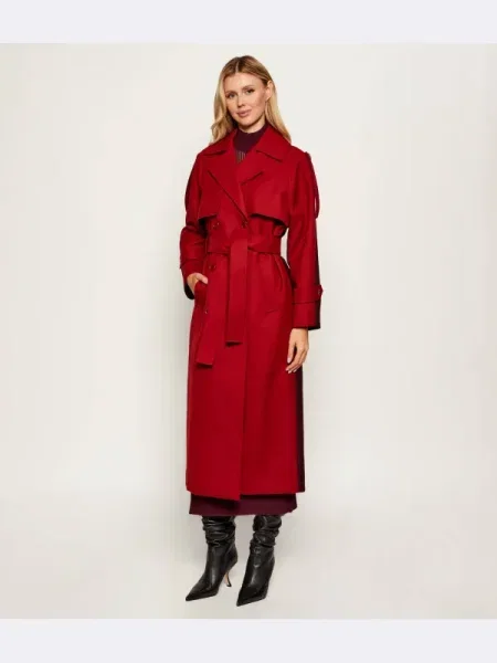 Trenci Patrizia Pepe de lână roșu