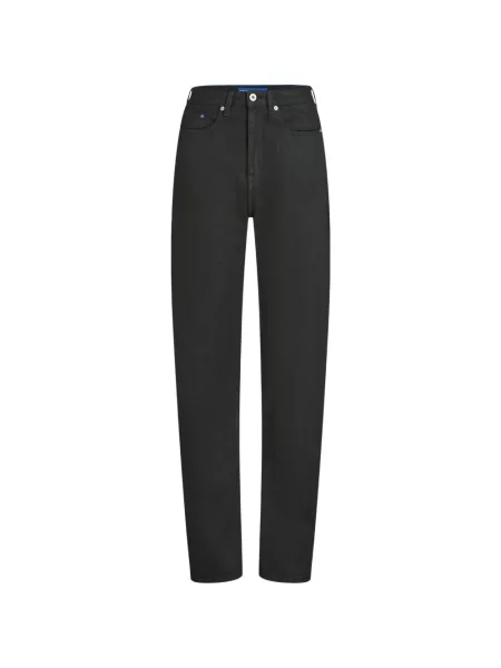 Blugi drepți Karl Lagerfeld Jeans cu talie înaltă negru