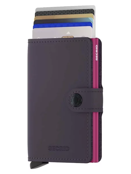Secrid portfel skórzany Miniwallet Matte Dark Purple-Fuchsia fioletowy