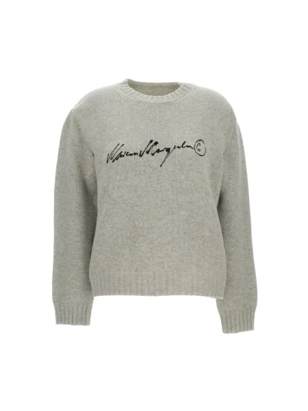 Dzianinowy sweter Mm6 Maison Margiela szary