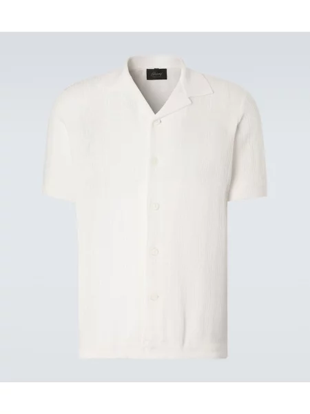 Cămașă de in Brioni de in alb