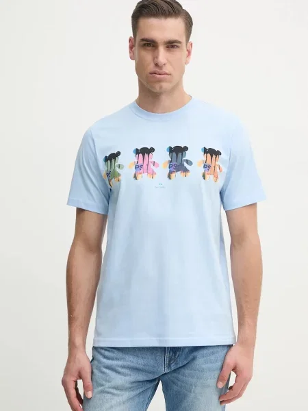 PS Paul Smith tricou din bărbați cu imprimeu albastru