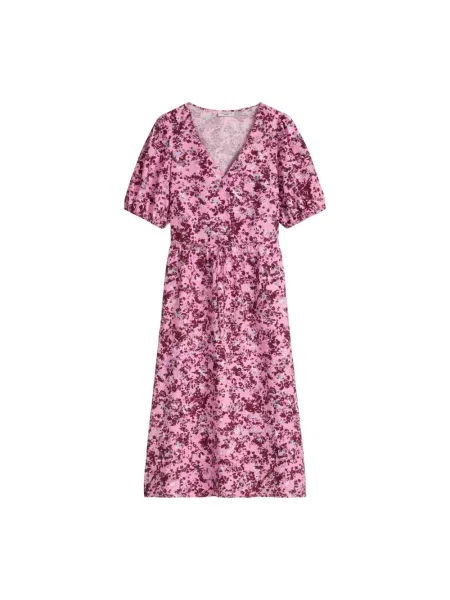 Sukienka midi Marc O'polo w kwiatki różowa