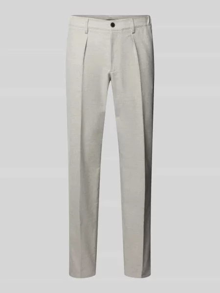 Spodnie o kroju relaxed fit w kant Profuomo
