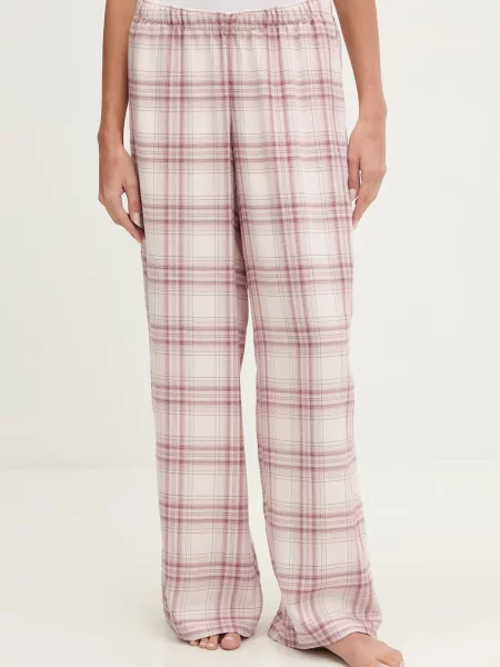 Hollister Co. spodnie piżamowe z wiskozą różowe