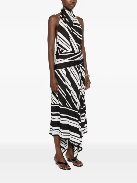 Rochie midi Brandon Maxwell drapată negru