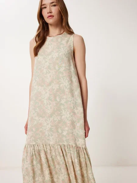 Happiness İstanbul Rochie / verde pastel / roz bej