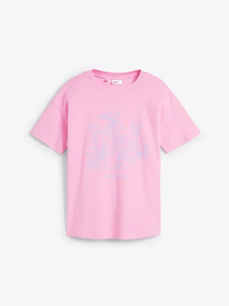 T-shirt oversize z bawełny organicznej różowa