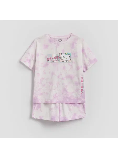 Reserved Dvoudílné pyžamo Hello Kitty orchidejová