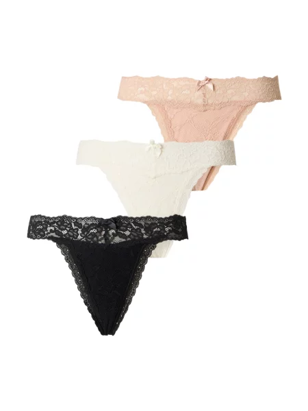 Hunkemöller Tanga Madison pielii / negru alb