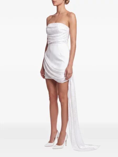 Stras rochie mini Post Meridiem alb