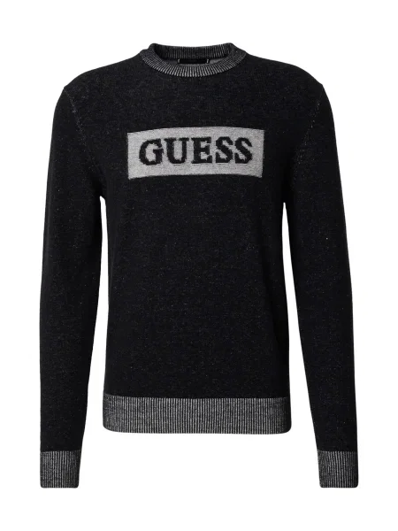 GUESS Pulover Jack gri deschis negru