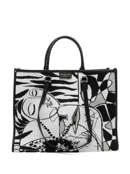 Kožená shopper kabelka My Best Bag bílá