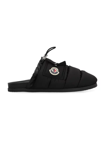 Klapki mules Moncler skórzane czarne