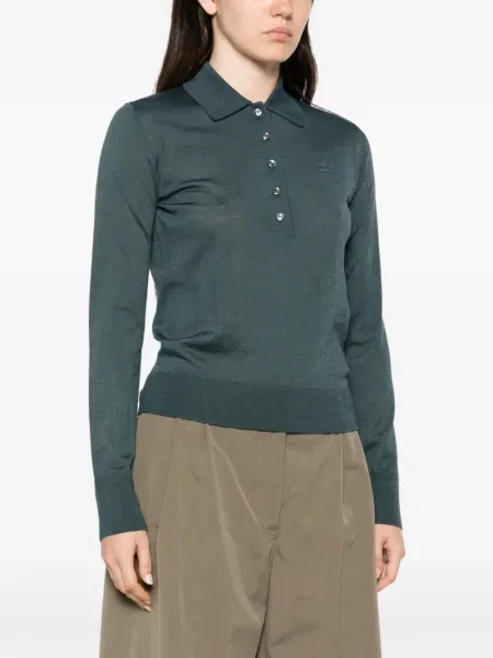 Top Lacoste cu autograf verde