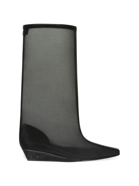 Мрежести боти Courreges с клин ток черно