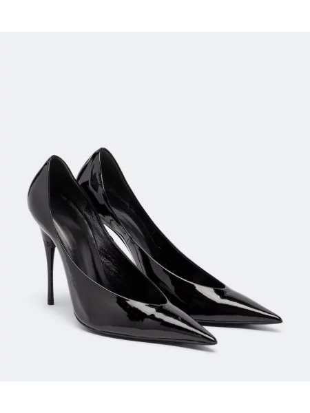 Pantofi cu toc Gucci din piele de lac negru