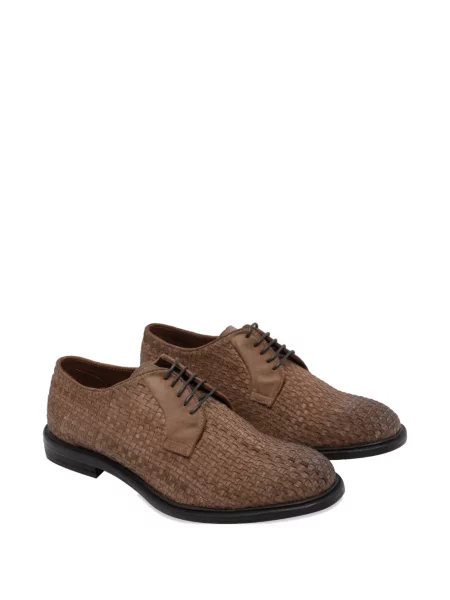 Pantofi derby Pawelk's din piele de căprioară maro