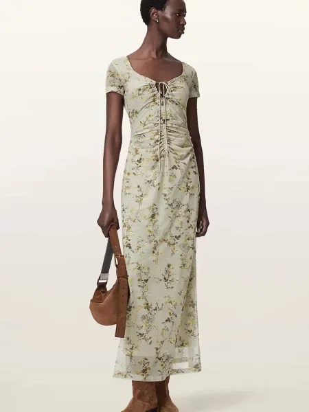 AllSaints φόρεμα flared GABBY πράσινο