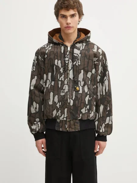 Carhartt WIP geacă cu două fețe 50 Years Anniversary OG Active Jacket Canvas de tranziție oversize maro