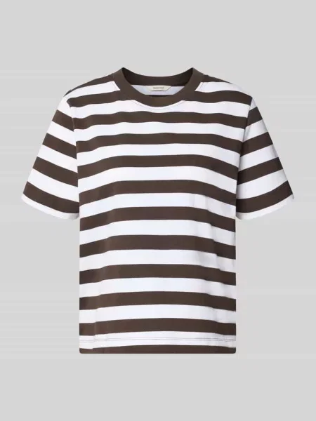 T-shirt o kroju boxy fit z czystej bawełny model ESSENTIAL' Selected